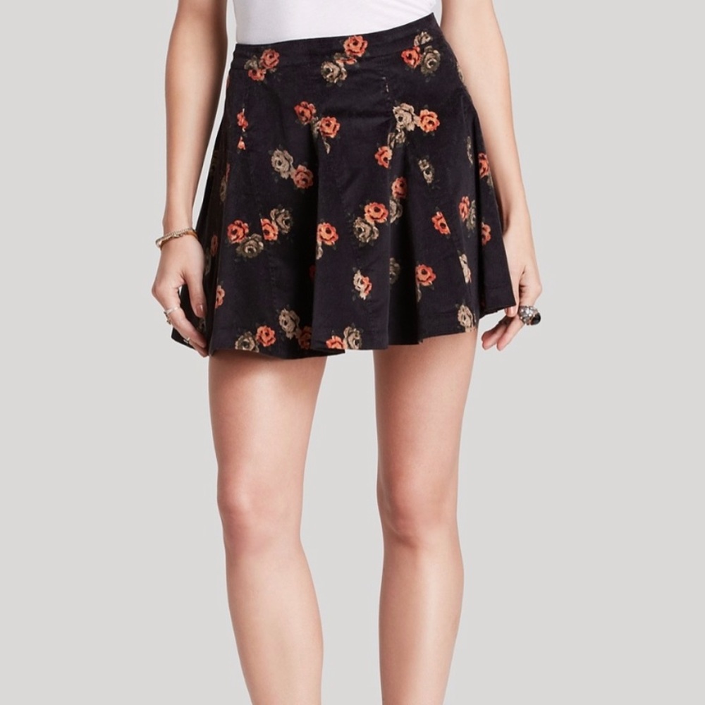 FREE PEOPLE Good Day Sunshine Velvet‎ Mini Skirt